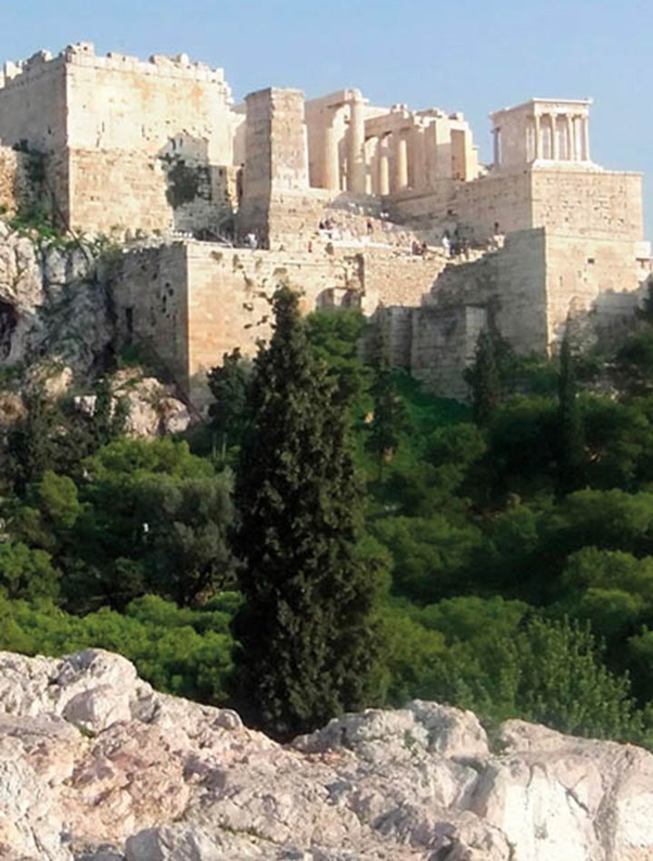 Vista de la Acrópolis de Atenas desde el monte de Aerópag