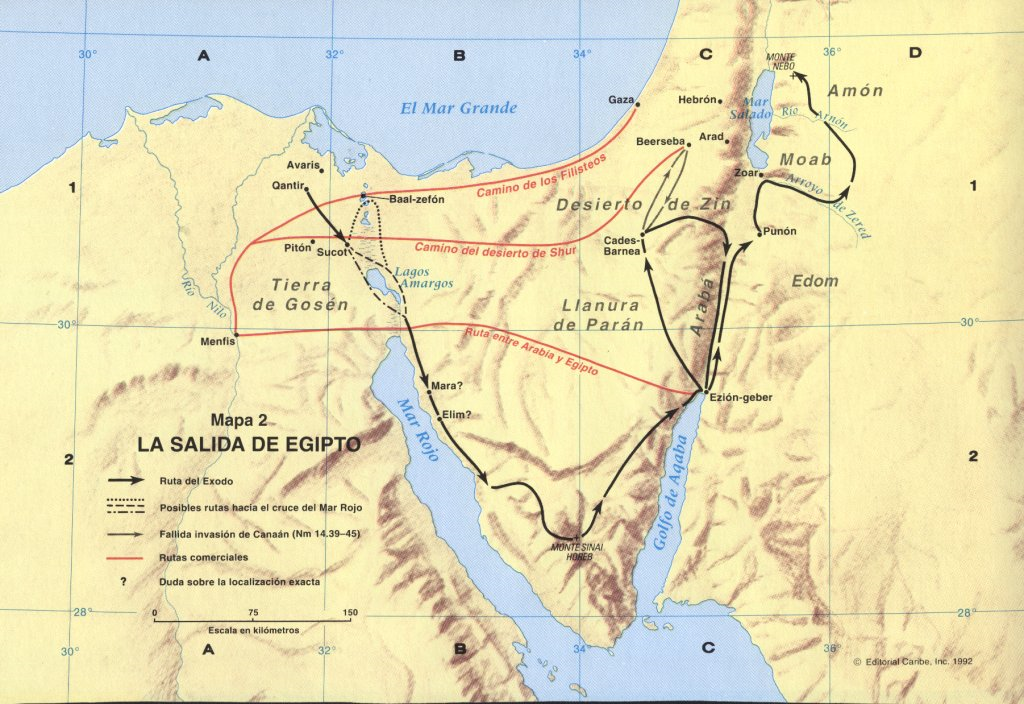 Mapa de la salida de Ejipto